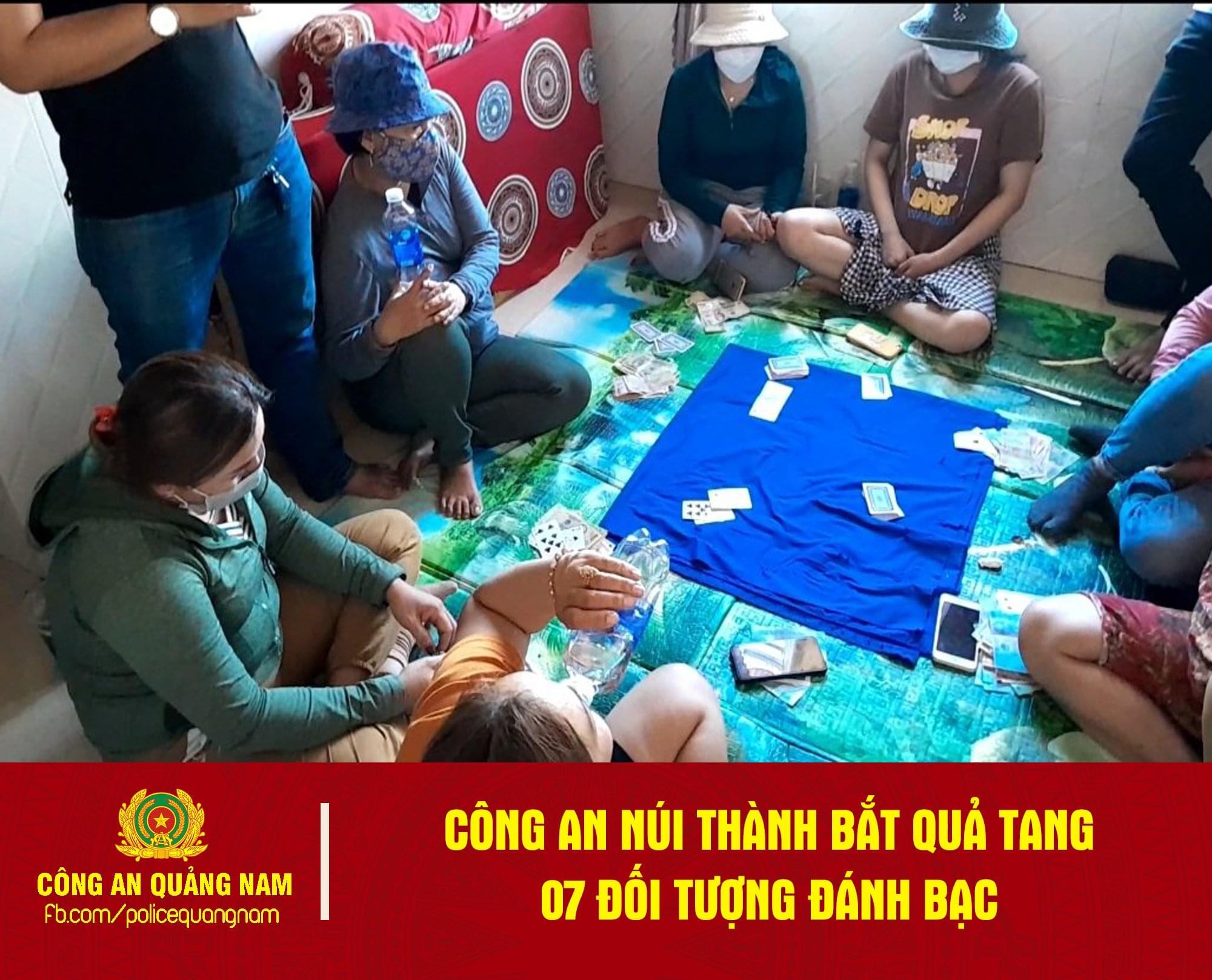 CÔNG AN NÚI THÀNH BẮT QUẢ TANG 07 ĐỐI TƯỢNG ĐÁNH BẠC